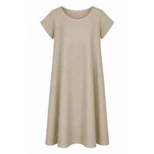 Bryn Walker Women Large Beige Linen Shift Dress USA Made Minimalist Altered